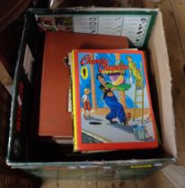 A box containing a quantity of vintage Rolls Royce manuals, etc.