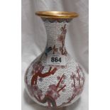 A modern cloisonné vase with prunus decoration