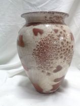 A Bruce Chivers Chudleigh Studio Pottery vase of baluster form with a crystalline and lava glaze