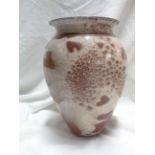 A Bruce Chivers Chudleigh Studio Pottery vase of baluster form with a crystalline and lava glaze