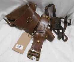 A British WWI leather holster and belt, Finnigan Ltd.1916, belonging to W.R. Roberts - sold with