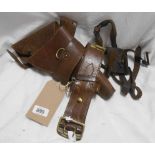 A British WWI leather holster and belt, Finnigan Ltd.1916, belonging to W.R. Roberts - sold with