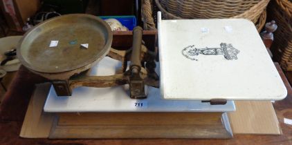 An antique Goodman Bros Butchers scales