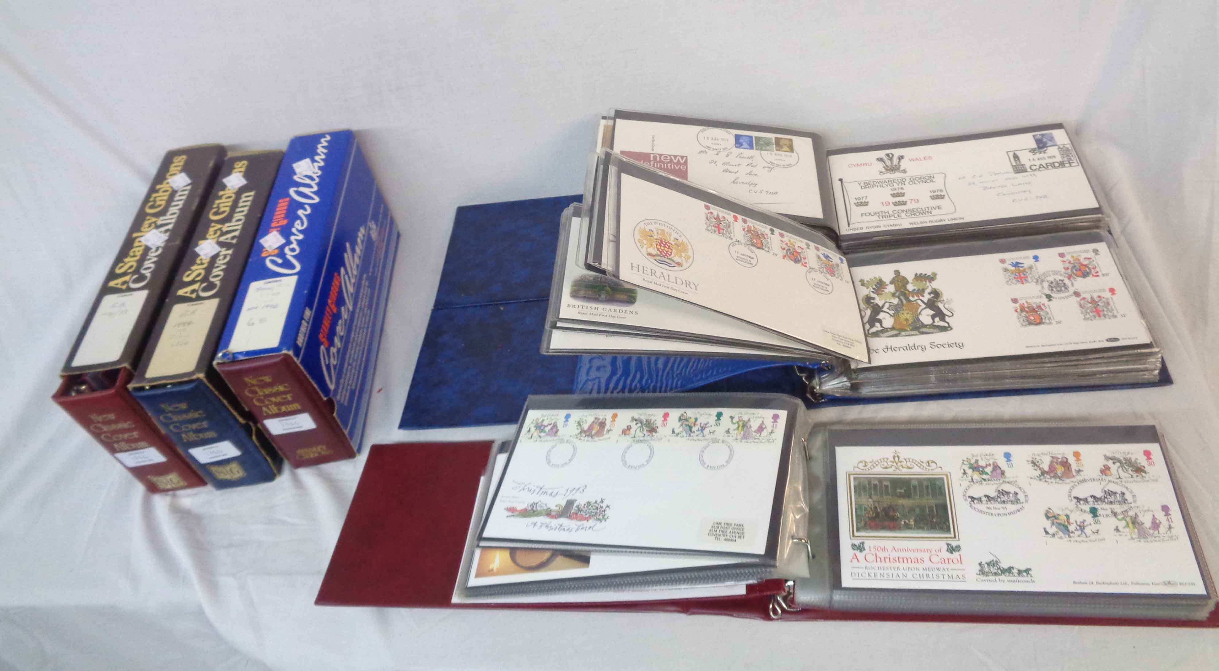 Six box sleeved ring bound covers albums containing a collection of GB FDCs dating from 1966 to 1994