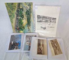 Two small albums containing early 20th Century sepia photographic St. Ives interest postcards, other