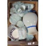 A box containing a quantity of ceramics including Royal Vale bone china tableware, etc.