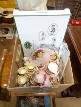 A box containing a quantity of ceramics including Stanley bone china part tea set, etc.
