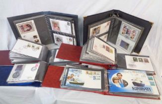 Four box sleeved ring bound covers albums comprising Liechtenstein 1981 to 1993, Kiribati 1979 to