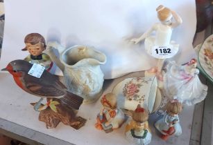 A small quantity of ceramics including Royal Doulton bone china figurine 'Ballerina' HN3395,