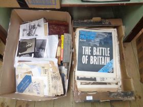 A box containing a quantity of ephemera including military interest, photographic reprints and