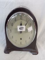 A vintage Enfield Bakelite cased mantel timepiece with eight day movement
