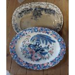 Three large ceramic meat plates