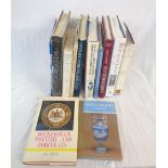 A selection of hardback antiques reference books - all ceramics interest including Derby,