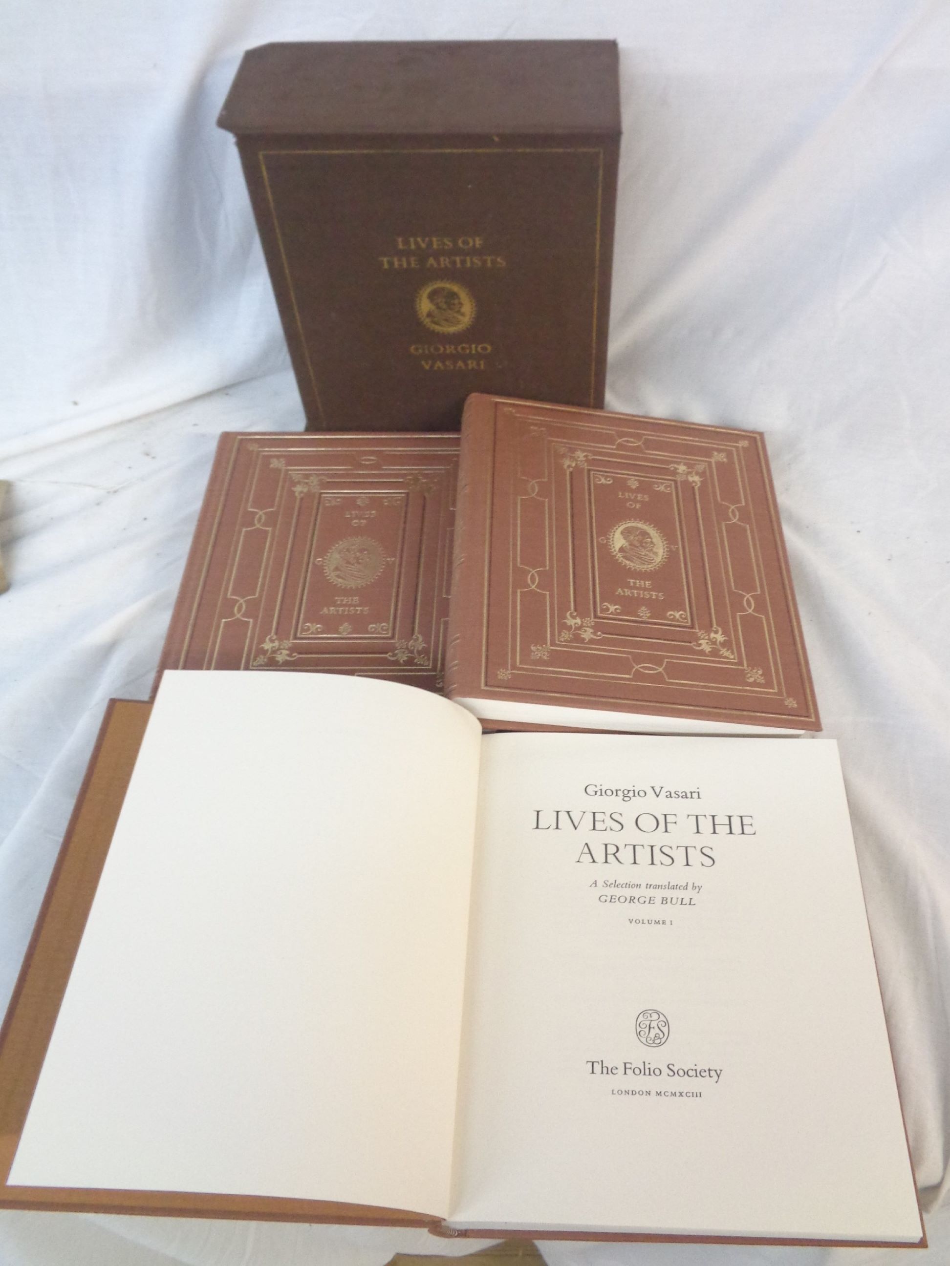 Lives of the Artists: by Giorgio Vasari, box sleeved 3vols., brown gilt cloth, 8vo., Pub. The