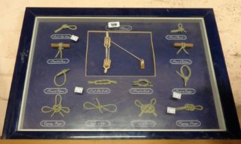 A French box framed maritime knot display