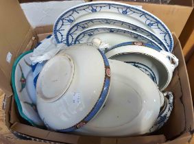 A box containing a quantity of ceramics including Losol Ware vegetable tureens, etc.