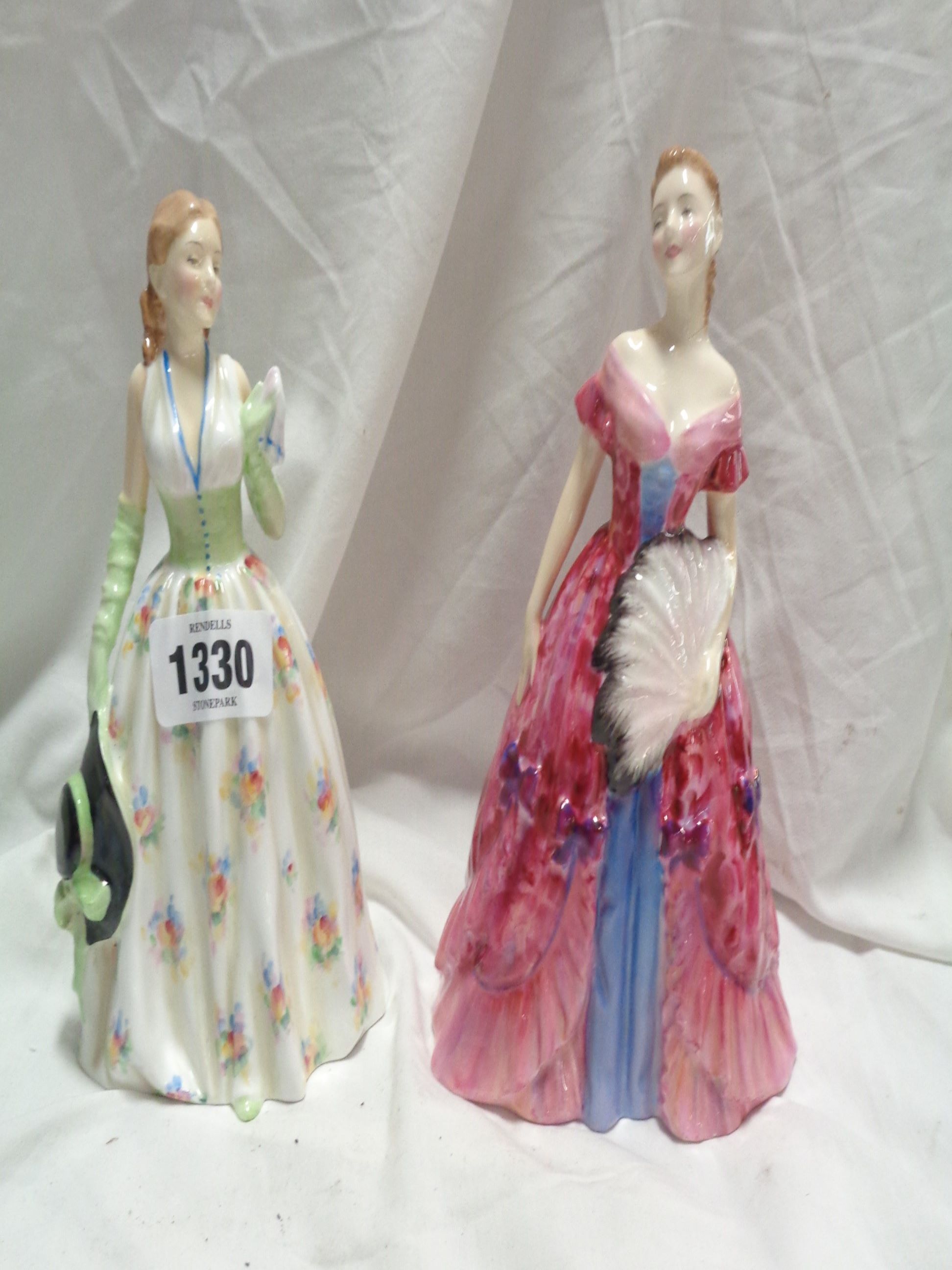 Two Royal Doulton figurines comprising 'Carolyn' HN 2112 and 'Elfreda' (a/f)