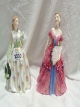 Two Royal Doulton figurines comprising 'Carolyn' HN 2112 and 'Elfreda' (a/f)