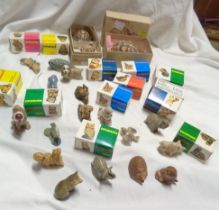 A quantity of mainly boxed Wade Whimsie animal figurines - sold with two similar boxed tortoise
