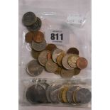 A small bag containing a quantity of foreign coinage