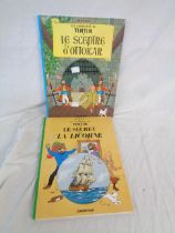 Tintin: 2vols., hardback, printed boards, French text, Pub. Casterman