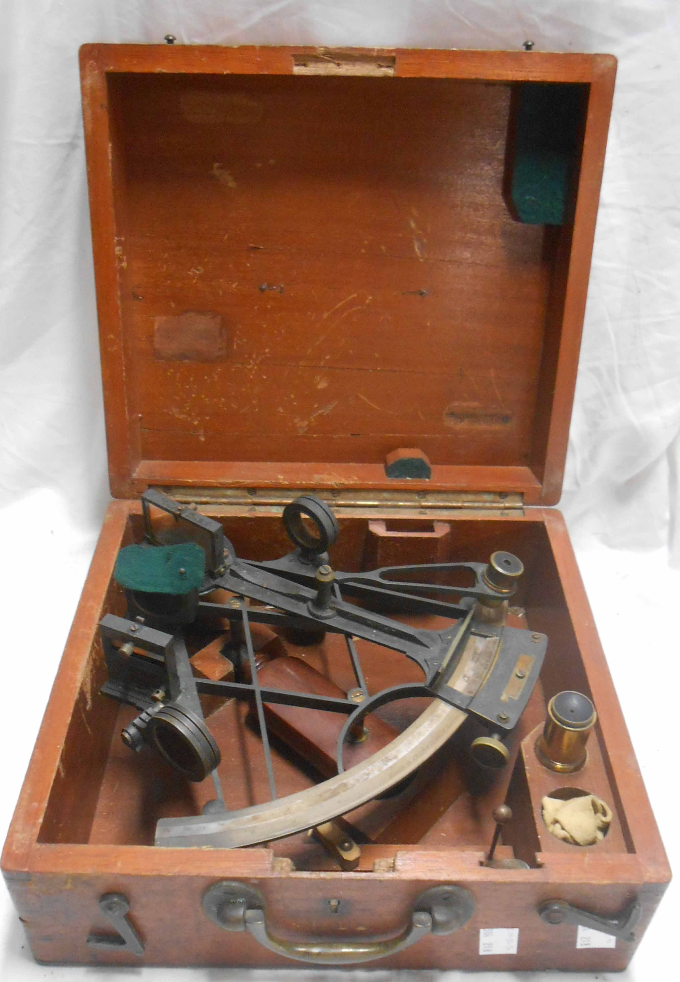 An antique Heath & Co. Ltd. sextant, in original fitted wooden case - Image 2 of 2