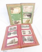 Two albums containing collections of early 20th Century and other postcards including topographic,
