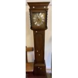 Springfield of Norwich: an 18th Century style oak longcase clock, the 25.5cm brass and silvered