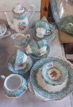 A Royal Albert bone china part coffee set comprising coffee pot, five trios, cream jug, sucrier (