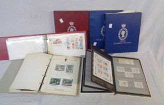 Four stock albums containing 1977 Silver Jubilee commemorative stamps from Commonwealth