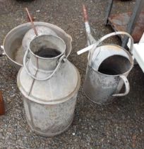 A quantity of assorted galvanised items including watering can, etc.