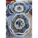 A quantity of early 19th Century Spode plates and dishes with transfer printed decoration -