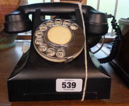An antique A.E.P. dial telephone - sold with a wood and copper G.P.O. 23340 extension double bell