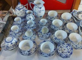 A quantity of late 19th/early 20th Century Royal Copenhagen teawares of various pattern with blue