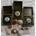 A small quantity of English enamels and a Halcyon Day enamel trinket box