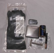 A vintage pair of NBC protective gloves dated July 1988 - sold with a bag containing a vintage
