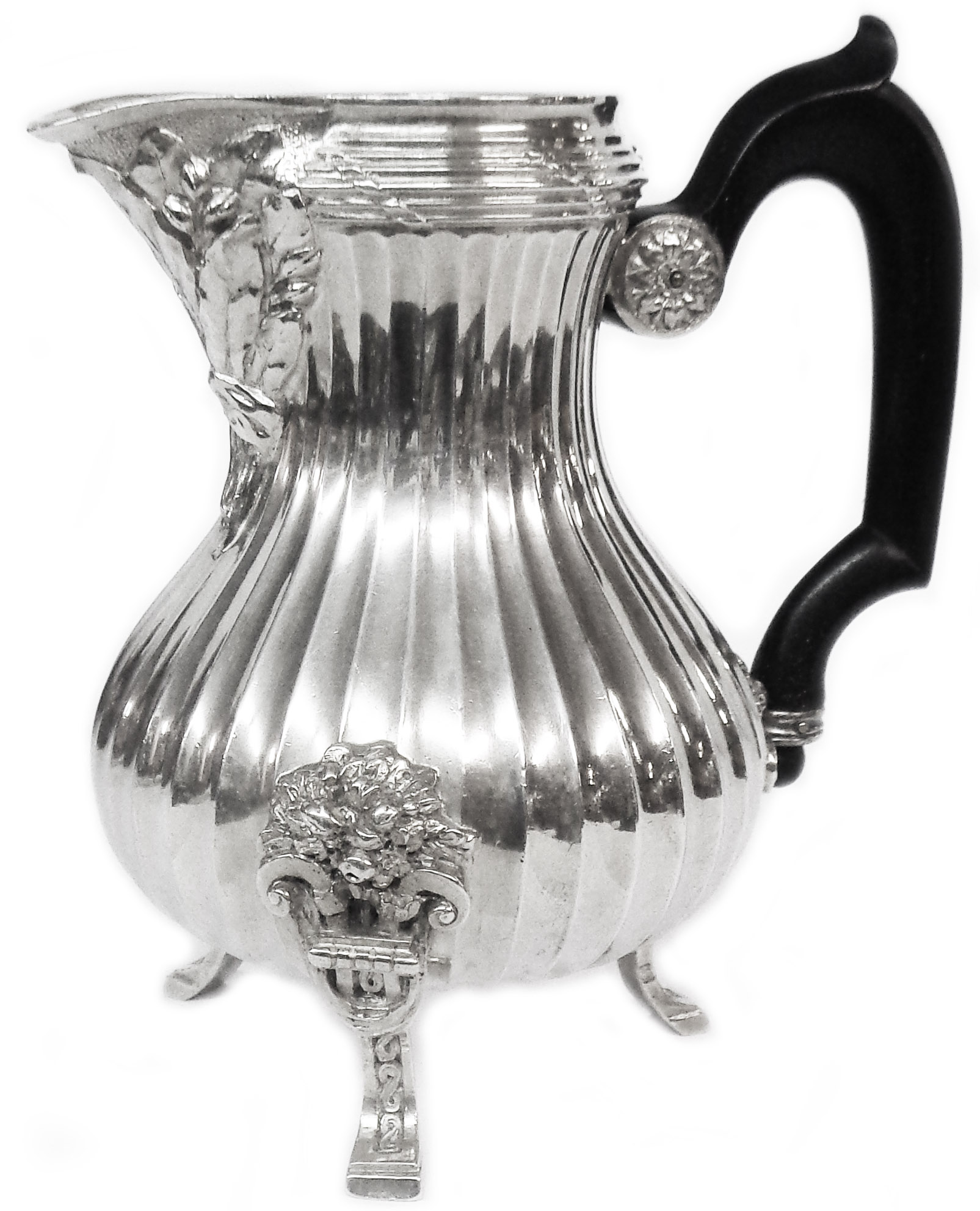 A Boin-Taburet (Paris) Louis XVI style cream jug with all round fluted decoration and composite