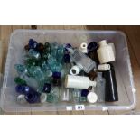 A large quantity of stoneware inks and antique glass bottles, etc.