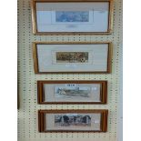 Helen Mann: a pair of framed mixed media pictures, depicting two views in Bovey Tracey - signed -