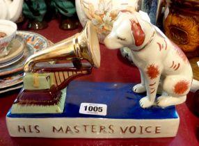 A modern pottery His Master's Voice 'Nipper' figurine