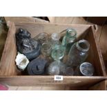 A wooden 'Swifts' advertising crate and a box containing a quantity of bottles