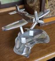 A modern alloy aeroplane top dish