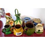 Eight small West Country pottery jugs including Torquay, Baron Barnstaple, etc.