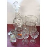 A quantity of glassware including decanter, jug (a/f), etc.