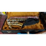 A cased Amati Kraslice ASS21 Alto saxophone