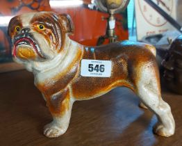 A modern painted cast iron bulldog figurine