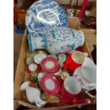 A box containing a quantity of ceramics including Czechoslovakian coffee set, large Chinese vase,