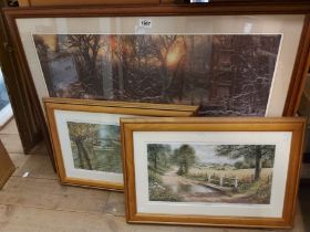 Terry Harrison: a pair of framed signed coloured prints, one entitled 'The Ford', the other '
