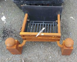 A metal fire grate