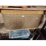 A vintage loom style ottoman lift-top laundry basket with original sprayed gold finish - sold with a